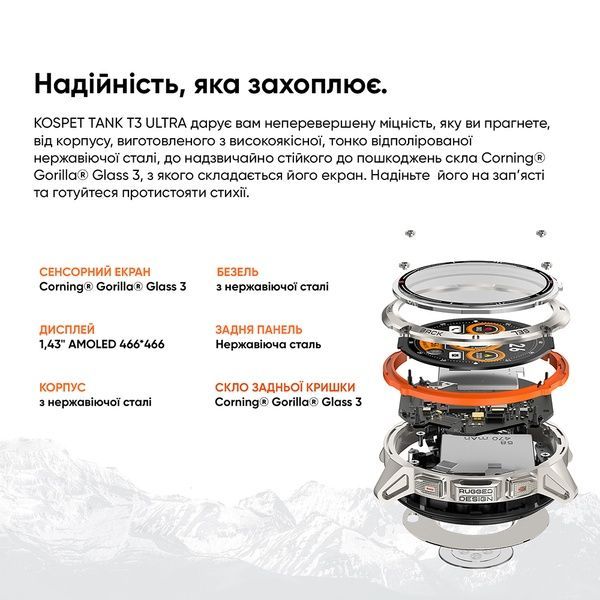 Kospet TANK T3 ULTRA Silver 1077-0296 фото