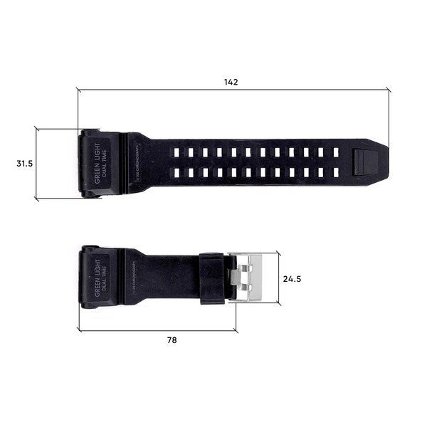 Ремінець для годинника Skmei 1818BK Black 1051-0508 фото