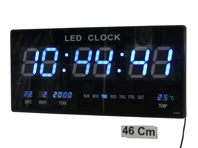 Настінний годинник Led з підсвіткою 4622 blue, Електронний годинник, будильник, настільний годинник 6НЧ/4622w фото