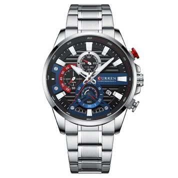 Curren 8415 Silver-Black-Blue 1008-0321 фото