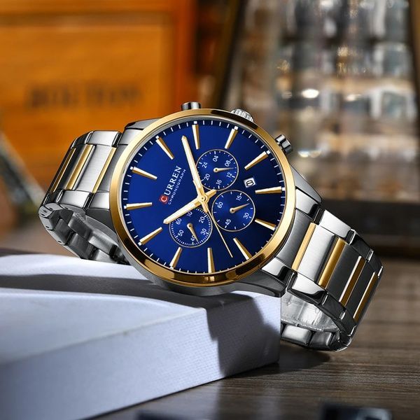 Curren 8435 Silver-Gold-Blue 1008-0373 фото