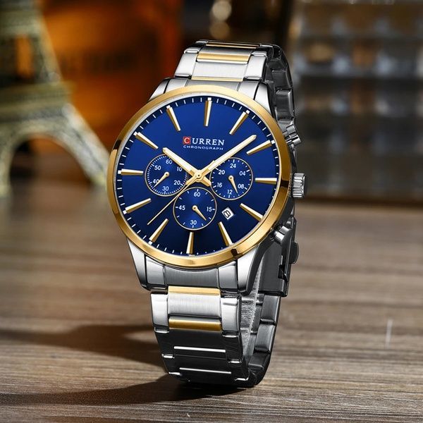 Curren 8435 Silver-Gold-Blue 1008-0373 фото