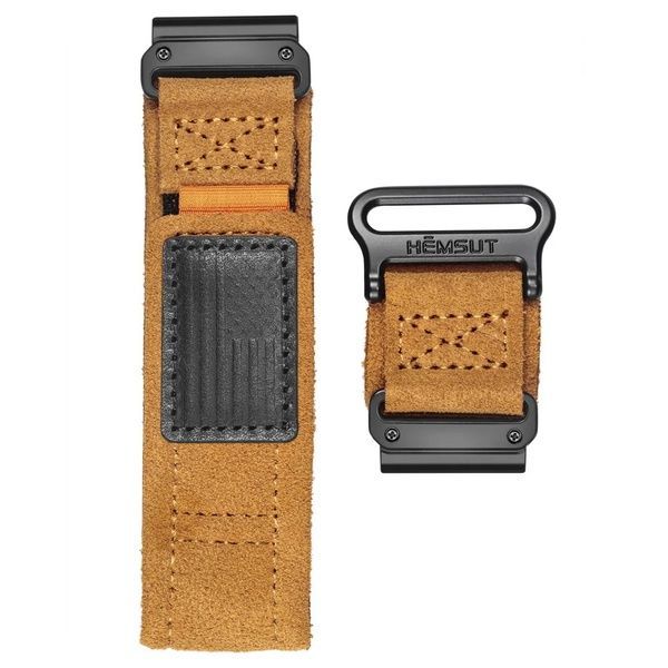 Ремінець для годинника Hemsut HGA143 Suede Leather Garmin Whisky 22 mm 1051-1278 фото