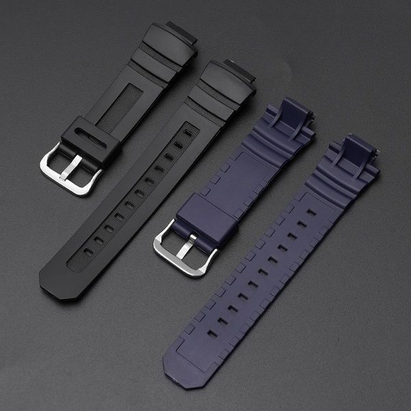 Ремінець для Casio G-Shock AW-282B/590/591/5230, AWG-M100/M101, G-7700/7710 Dark Blue Silver 1051-1204 фото