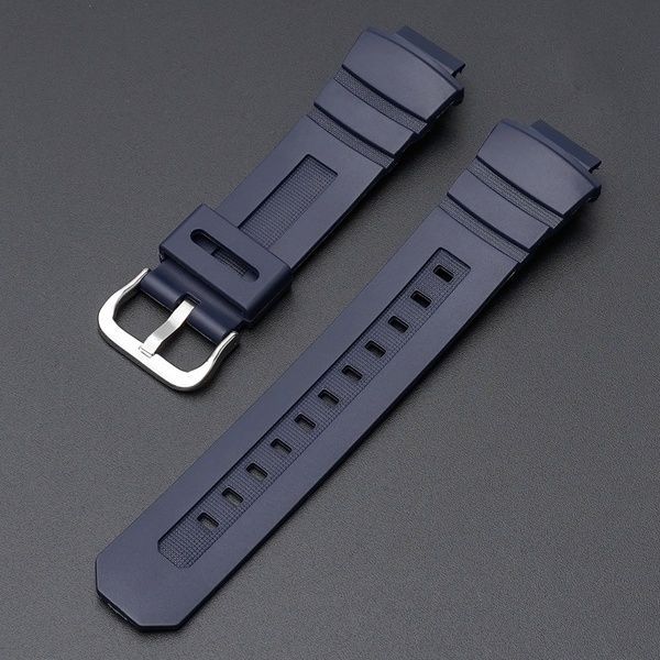 Ремінець для Casio G-Shock AW-282B/590/591/5230, AWG-M100/M101, G-7700/7710 Dark Blue Silver 1051-1204 фото