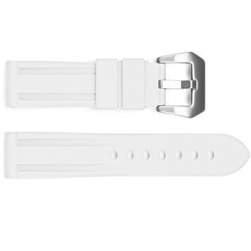 Ремінець для годинника 3001 Silicone White-Silver 24 мм. 1051-1417 фото