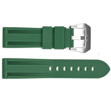 Ремінець для годинника 3001 Silicone Green-Silver 24 мм. 1051-1418 фото