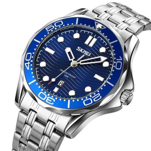 Skmei 9276SSIBU Silver-Blue Steel Strap 1080-1550 фото