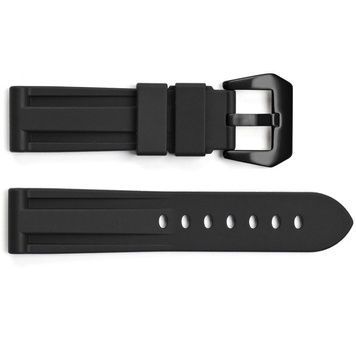 Ремінець для годинника 3001 Silicone Black-Black 24 мм. 1051-1420 фото