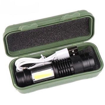 Ліхтарик Police BL 8468 &mdash; 525 Q5 XPE + COB + Вбудований Акумулятор + Зарядний кабель + MicroUSB + BOX Ліхтар 8468 фото