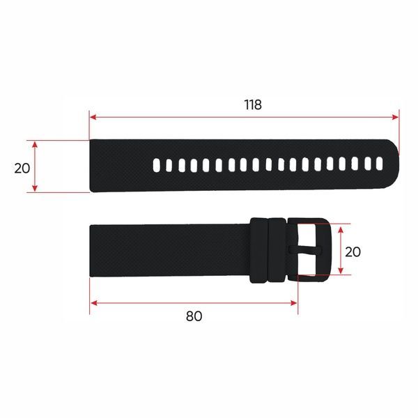 Ремінець для смарт годинника K26H Black 1051-0700 фото