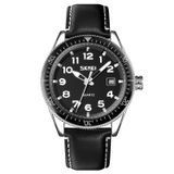 Skmei 9232LSIBK Silver-Black Leather 1080-1643 фото