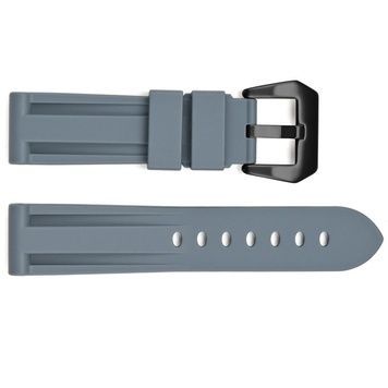 Ремінець для годинника 3001 Silicone Grey-Black 24 мм. 1051-1422 фото