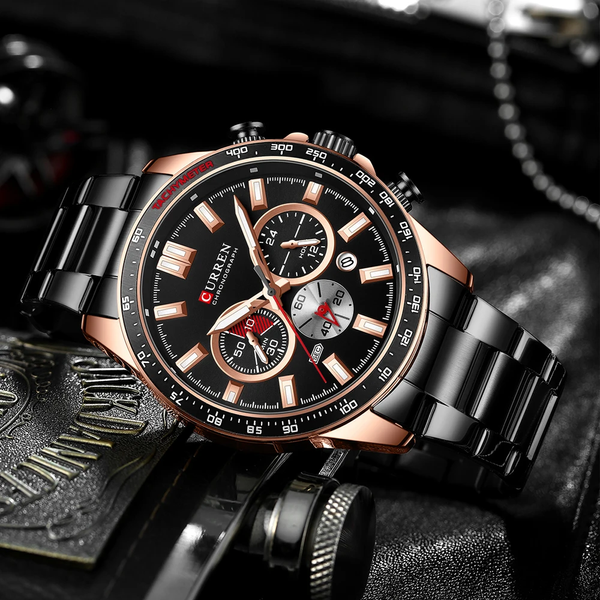 Curren 8418 Black-Gold 1008-0328 фото