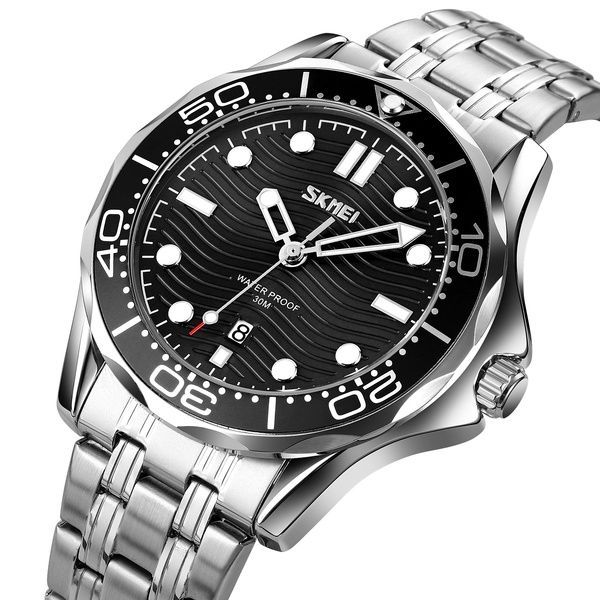 Skmei 9276SSIBK Silver-Black Steel Strap 1080-1552 фото