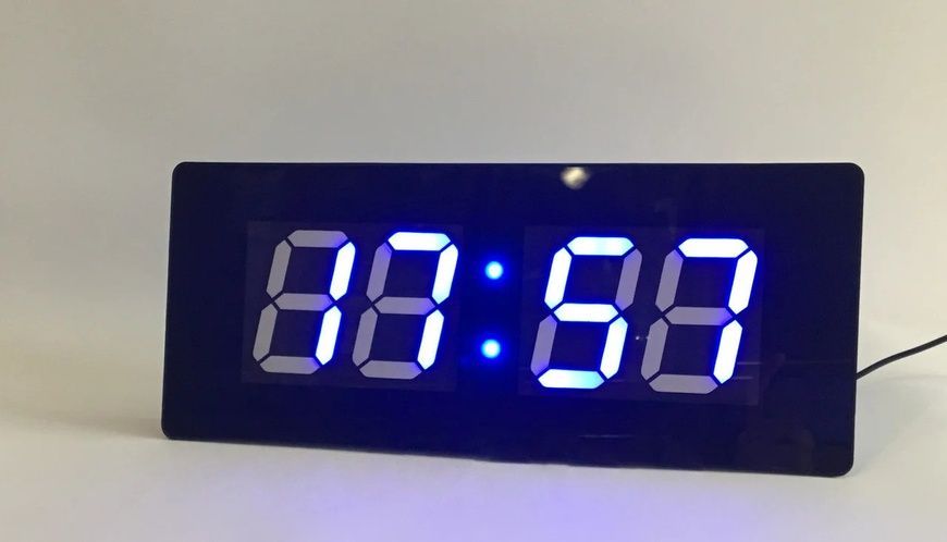 Настінний годинник з Led підсвічуванням 3615 білої , Електронні годинник, будильник, настільні годинники 6НЧ/3513 фото