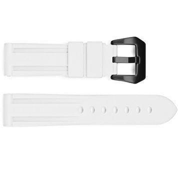 Ремінець для годинника 3001 Silicone White-Black 24 мм. 1051-1423 фото