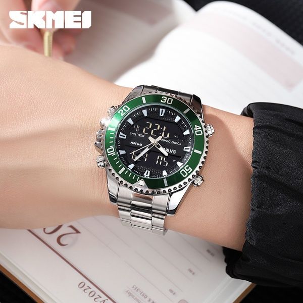 Skmei 1850SIGN Silver-Green SALE 1080-1376 фото