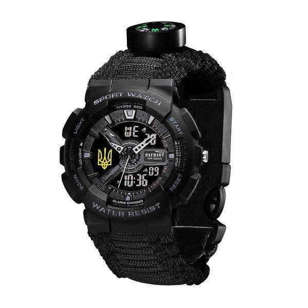 Patriot 005 Тризуб золото Black Паракордовий ремінець Black + Коробка 1201-0522 фото