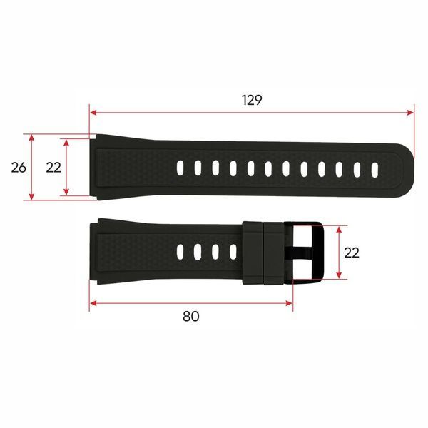 Ремінець для смарт годинника K55 Black 1051-0749 фото