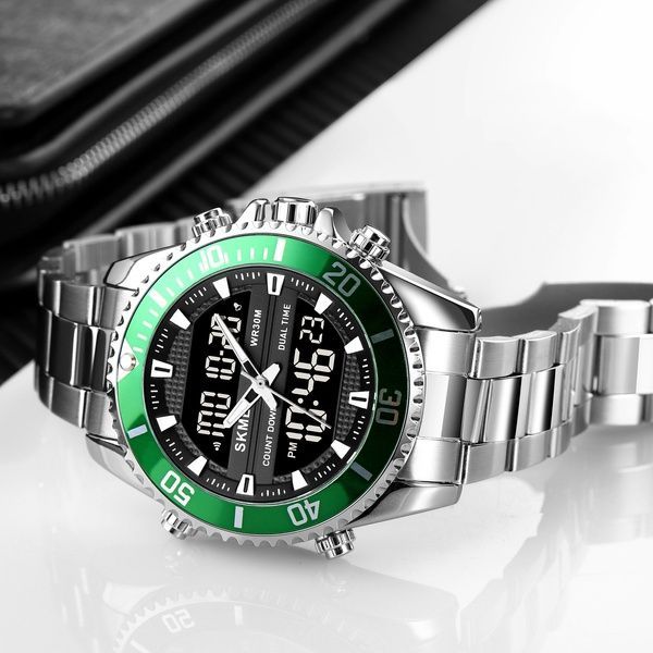 Skmei 1850SIGN Silver-Green SALE 1080-1376 фото