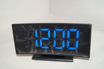 Електронний настільний дзеркальний LED-годинник, синя підсвітка. 6DS/3621b фото