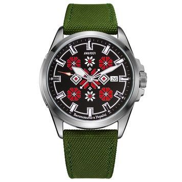 Awarder Embroidery Silver-Red Green Automatic 10ATM 1202-0014 фото