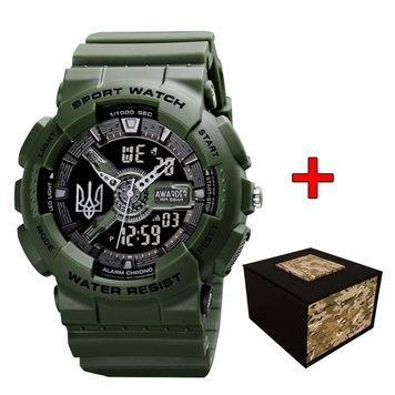 Awarder 005 Тризуб срібло Army Green + Коробка 1202-0469 фото