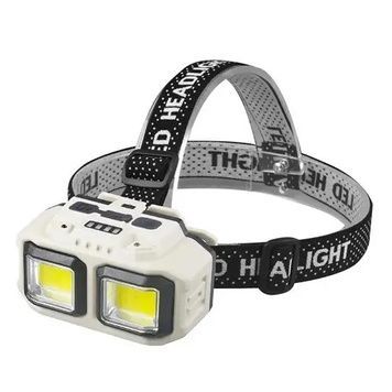 Ліхтар налобний HX-816S-2COB(white+red), Waterproof, датчик руху HX-816S фото