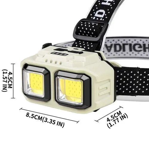 Ліхтар налобний HX-816S-2COB(white+red), Waterproof, датчик руху HX-816S фото