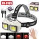 Ліхтар налобний HX-816S-2COB(white+red), Waterproof, датчик руху HX-816S фото 2