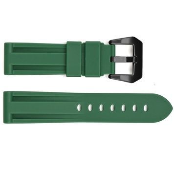 Ремінець для годинника 3001 Silicone Green-Black 24 мм. 1051-1424 фото