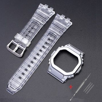 Ремінець + безель (рант) для Casio G-Shock GMW-B5000 Transp Silver SI 1051-0915 фото