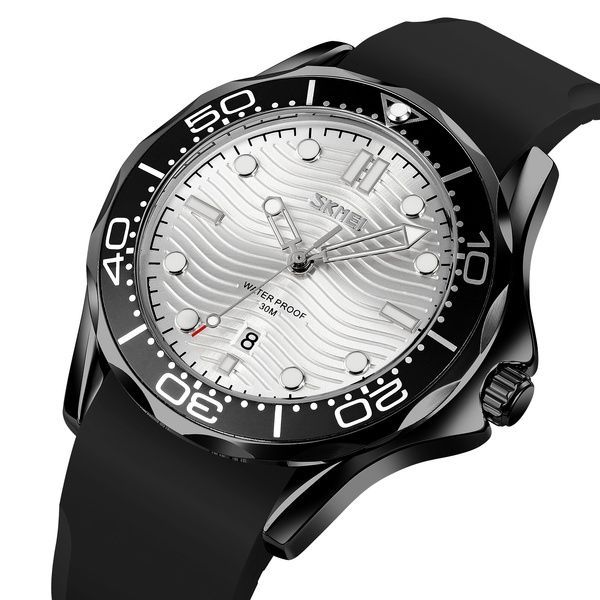 Skmei 9276PBKSI Black-Silver Silicone strap SALE 1080-1554 фото