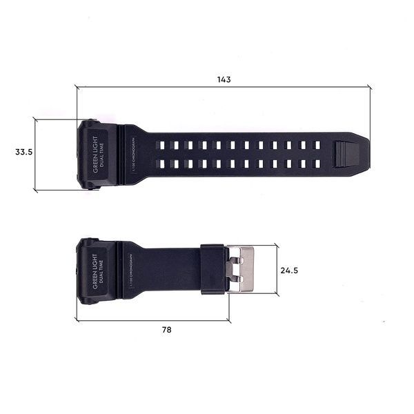 Ремінець для годинника Skmei 1637BK Black 1051-0562 фото