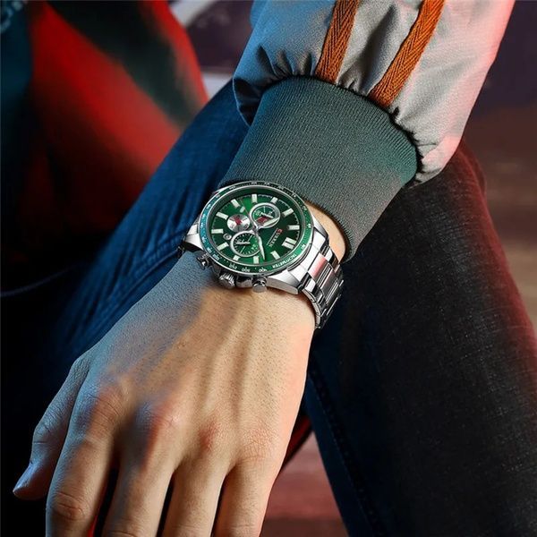 Curren 8418 Silver-Green 1008-0330 фото