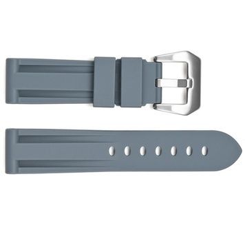 Ремінець для годинника 3001 Silicone Grey-Silver 24 мм. 1051-1416 фото