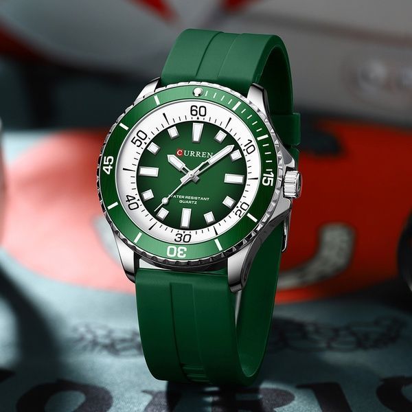 Curren 8448 Silver-Green 1008-0425 фото