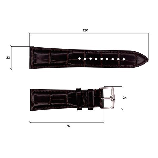 Шкіряний ремінець Premium 22х18 мм. Brown 1051-0630 фото