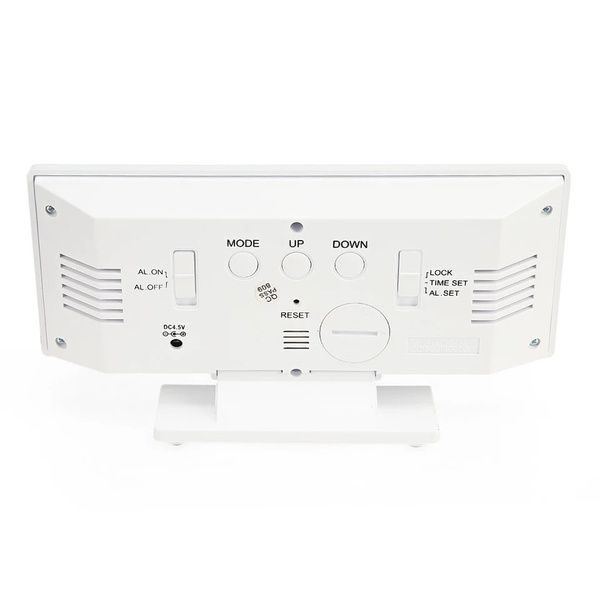 Електронний настільний дзеркальний LED-годинник DS-3618L білий підсвітка 6DS/3618L фото
