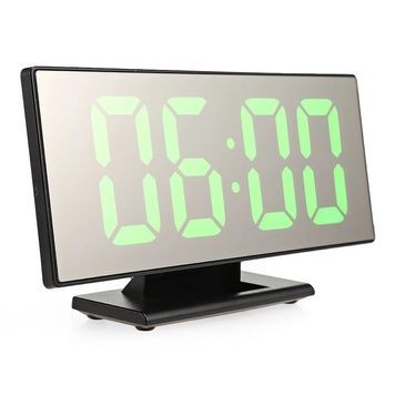 Електронний настільний дзеркальний LED-годинник VST-888 зелений підсвітка 6DS/888 фото