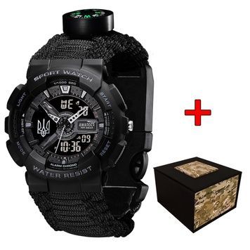 Awarder 005 Тризуб срібло Black + Паракордовий ремінець Black 1202-0166 фото