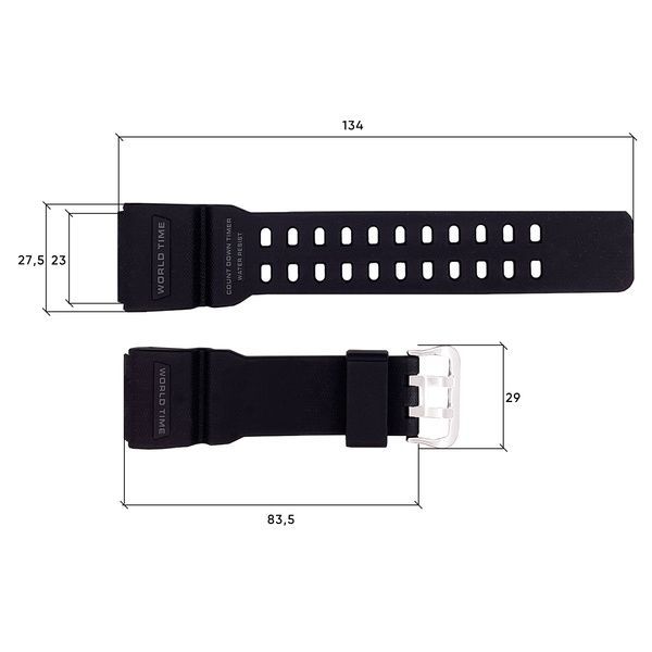 Ремешок для Skmei 1356/1358/1680BK Black 1051-0499 фото