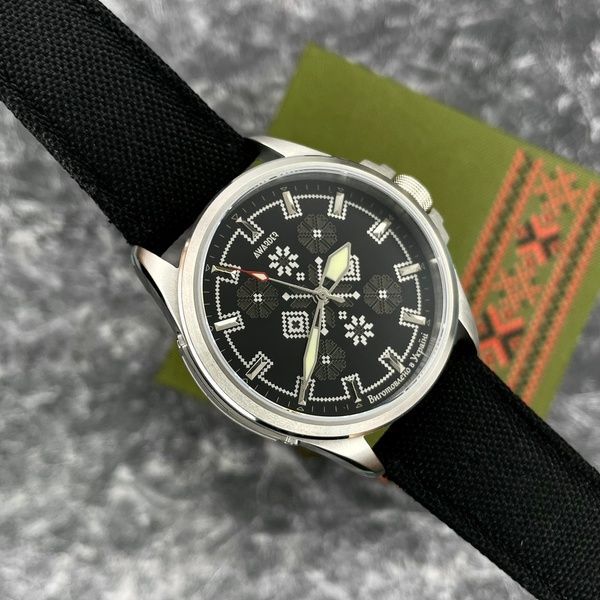 Awarder Embroidery Silver-Army Green Black Battery 10ATM 1202-0005 фото
