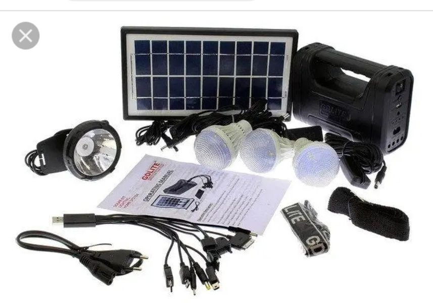 Портативна сонячна система GDLLITE EG 8007, Power bank,сонячна панель 6TP/8007 фото