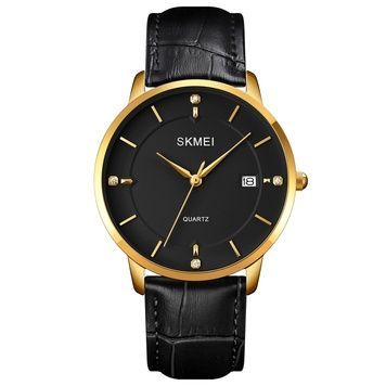 Skmei 1801LGDBK Gold-Black Leather 1080-1631 фото
