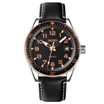 Skmei 9232LRGBK Rose-Gold Black Leather SALE 1080-1656 фото
