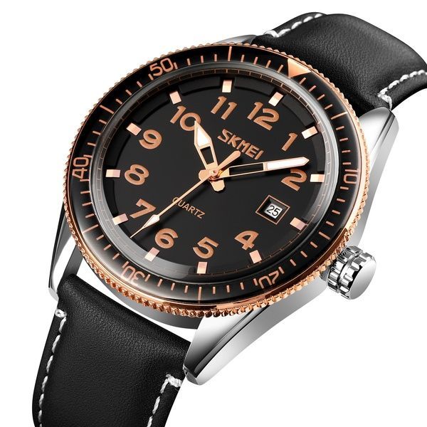 Skmei 9232LRGBK Rose-Gold Black Leather SALE 1080-1656 фото