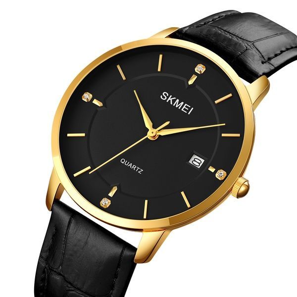 Skmei 1801LGDBK Gold-Black Leather 1080-1631 фото