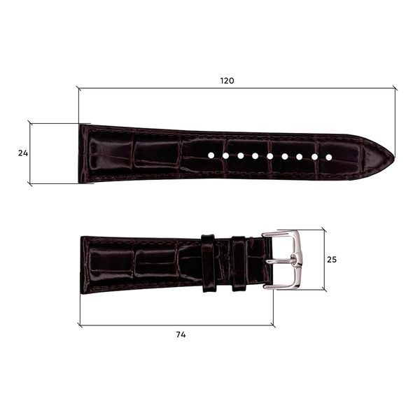 Шкіряний ремінець Premium 24х22 мм. Brown 1051-0631 фото